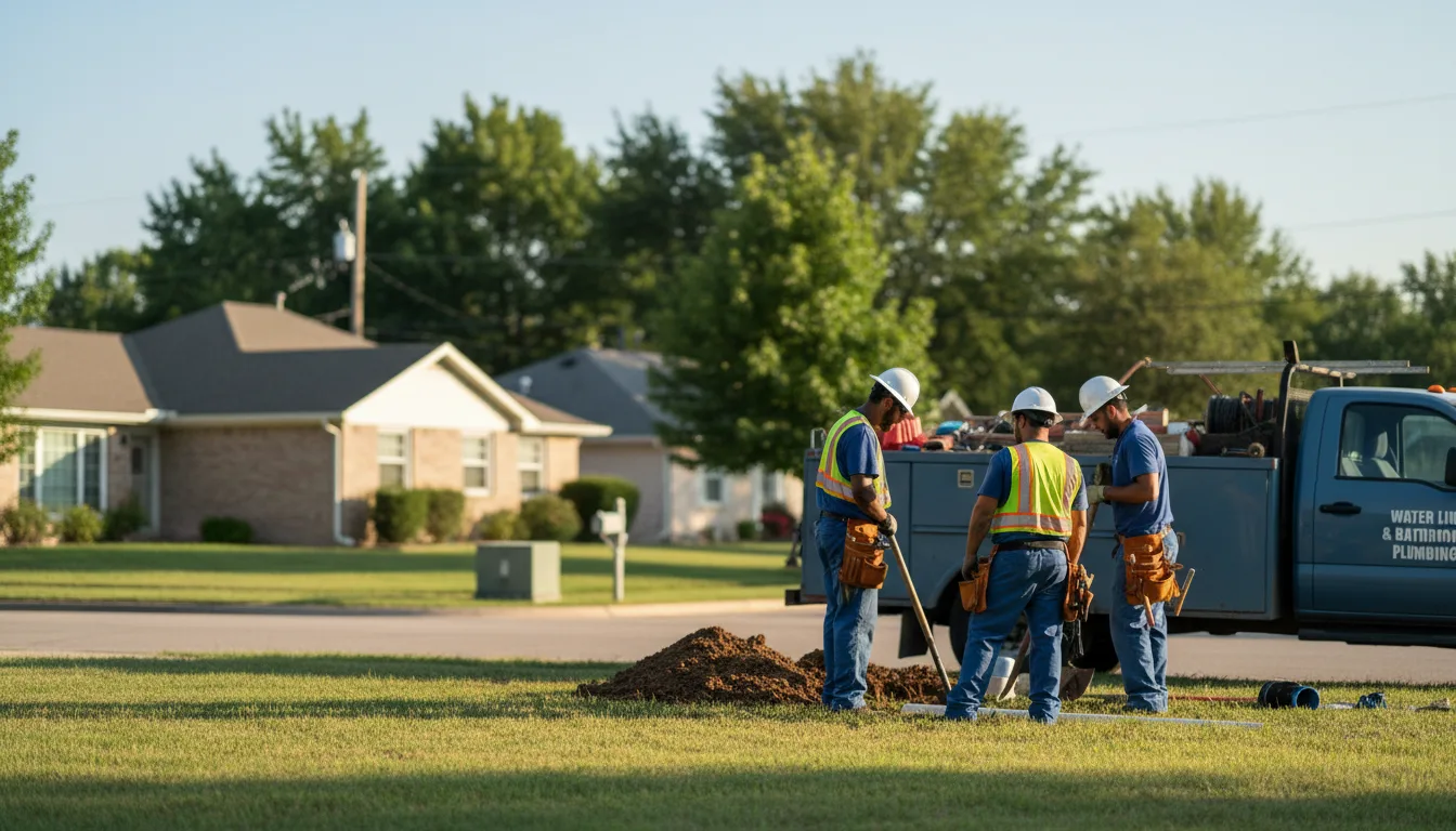Residential water line and bathroom plumbing service in Hatfield, AR